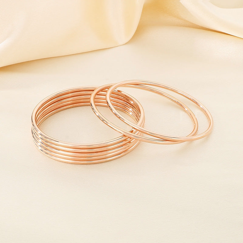 Elegant Multi-Layered 3mm Circular Ring Bracelet