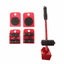 Furniture Mover Tool Set Furniture Transport Lifter Heavy Stuffs Moving Tool 4 Wheeled Mover Roller+1 Wheel Bar Hand Tools Set - Korvel