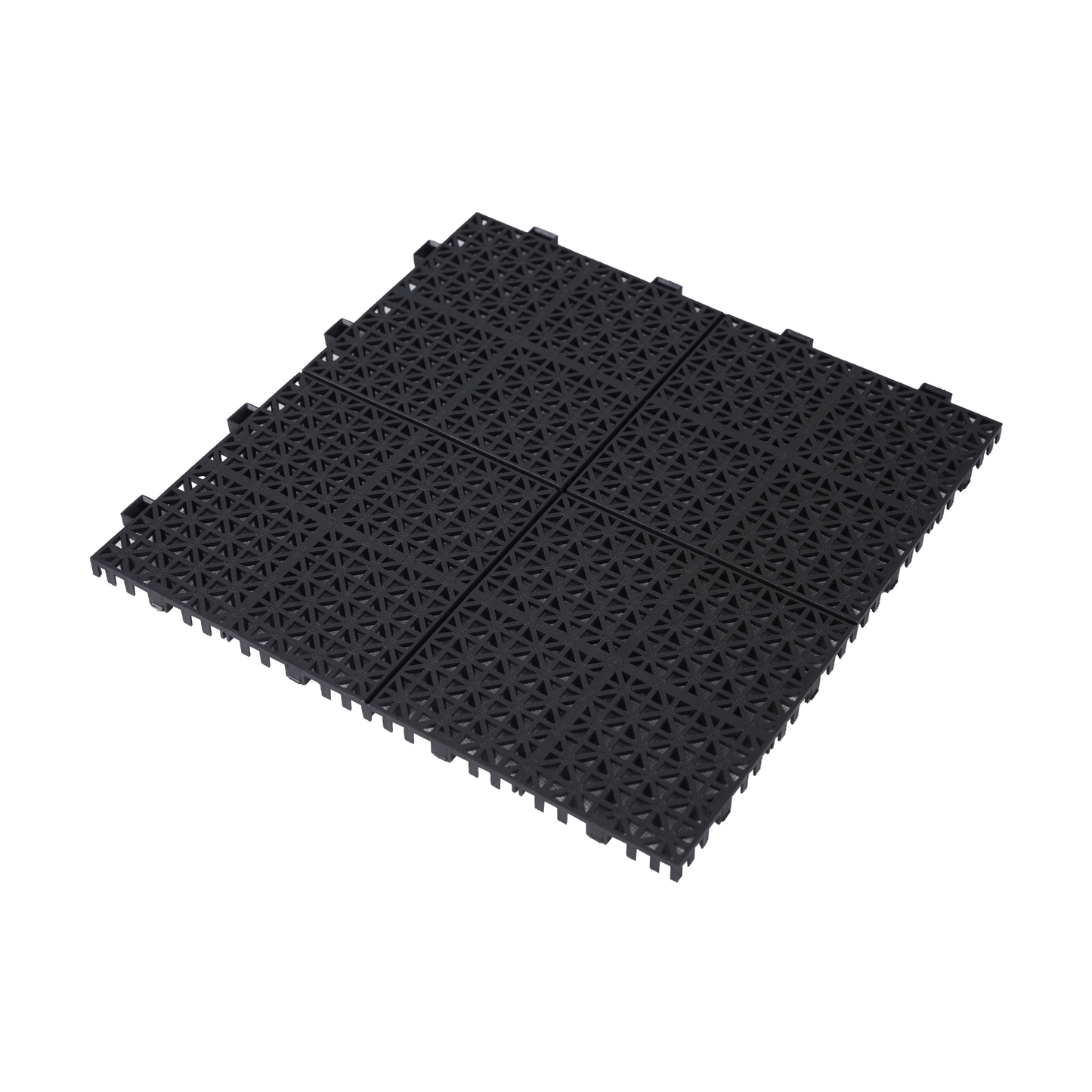12 x 12 inch black interlocking deck tiles, plastic waterproof, weighing up to 6613 pounds, with a rose pattern pack of 12 - Korvel