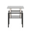 1-Piece Modern Tempered Glass Tea Table Coffee Table End Table, Square Table for Living Room, Black - Korvel