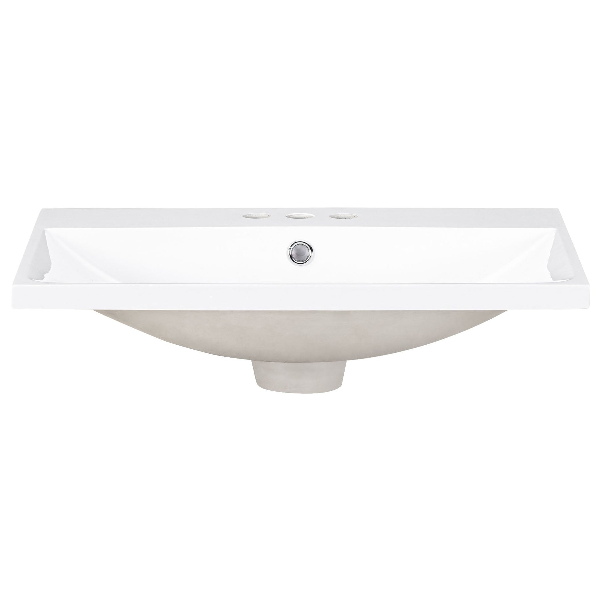 24" Bathroom Vanity Top Only White Basin 3-Faucet Holes  4" Faucet Available Ceramic - Korvel