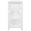 Retro Design Console Table with Two Open Shelves, Pine Solid Wood Frame and Legs for Living Room (Antique White) - Korvel