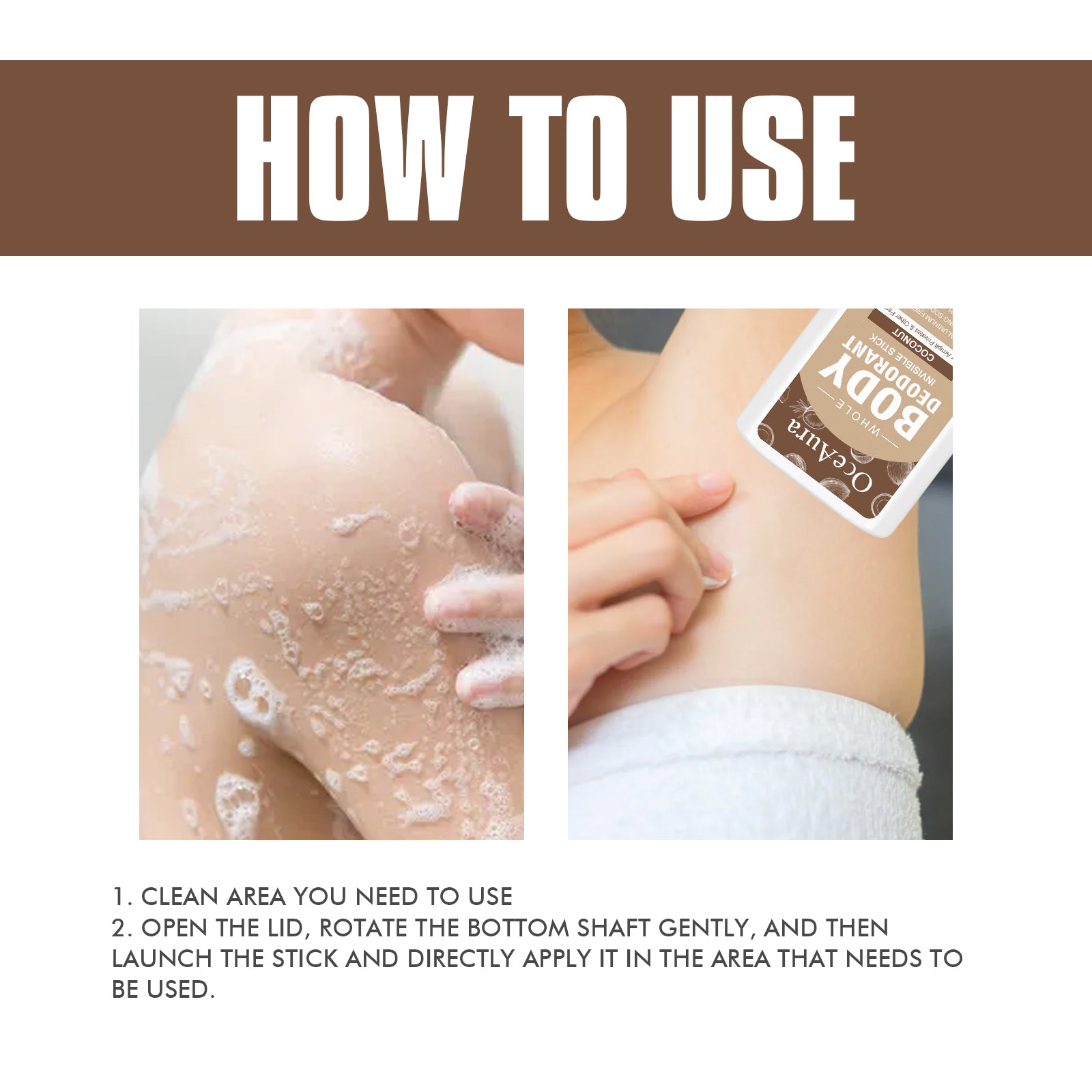 Whole Body Deodorant, Clean Armpit Sweat Odor Mild Refreshing Deodorant Stick - Korvel