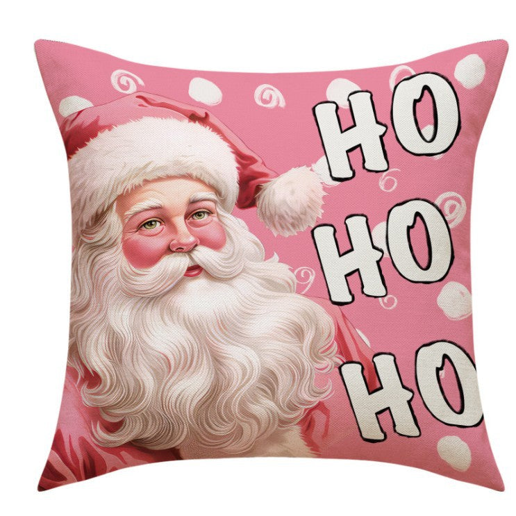 Christmas Pillow Cover - Santa Claus & Snowman Design