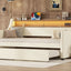 Twin Size Daybed with Trundle, Upholstered Daybed with Charging Station and LED Lights, White - Korvel
