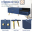 Modern Navy Shoe Storage Bench with Hidden Storage & Cushions