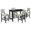 Conjunto de Comedor de Altura de Mostrador TREXM de 5 Piezas en Espresso y Beige