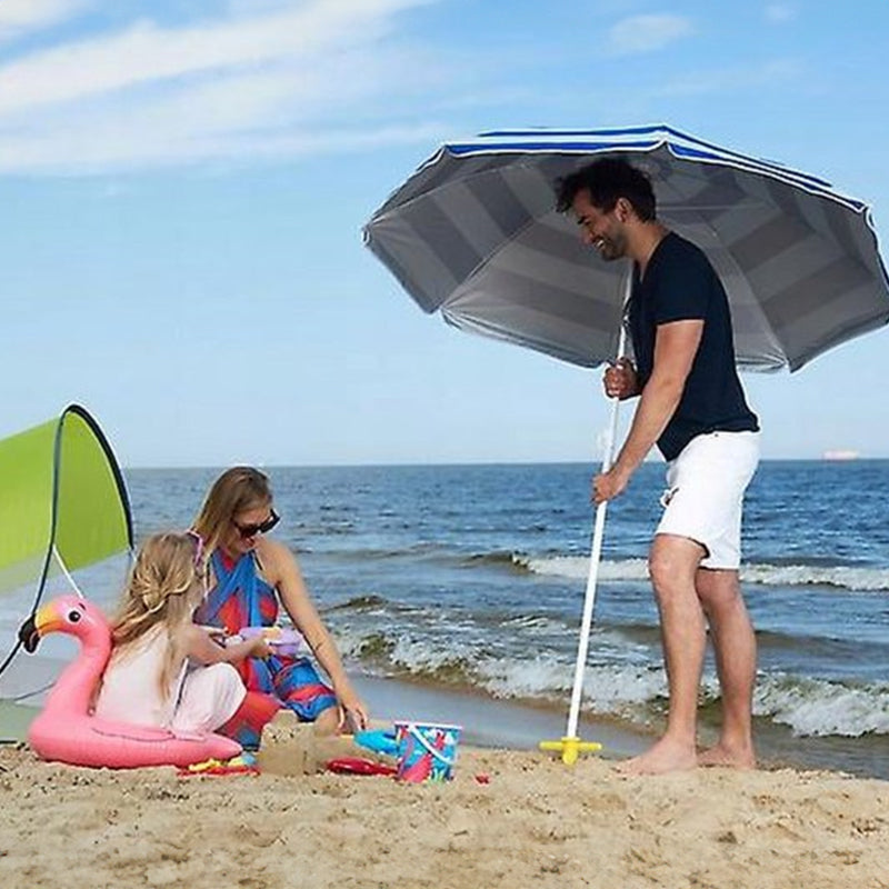 Plastic Adjustable Umbrella Base, Sun, Beach, Terrace, Sand, Ground Fixing Tools (Anchor Bracket, Spiral Tool, Tip Part), 1 Pc - Korvel