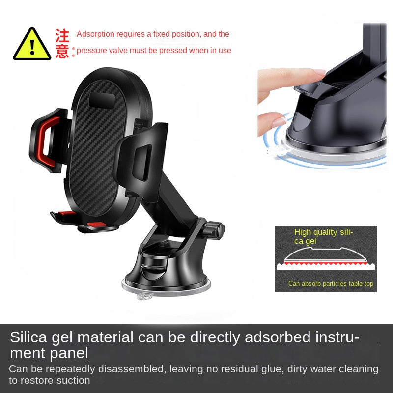 Long Rod Automatic Lock Car Phone Holder Telescopic Suction Cup Mount for Car Air Vent Lazy Live Streaming - Korvel