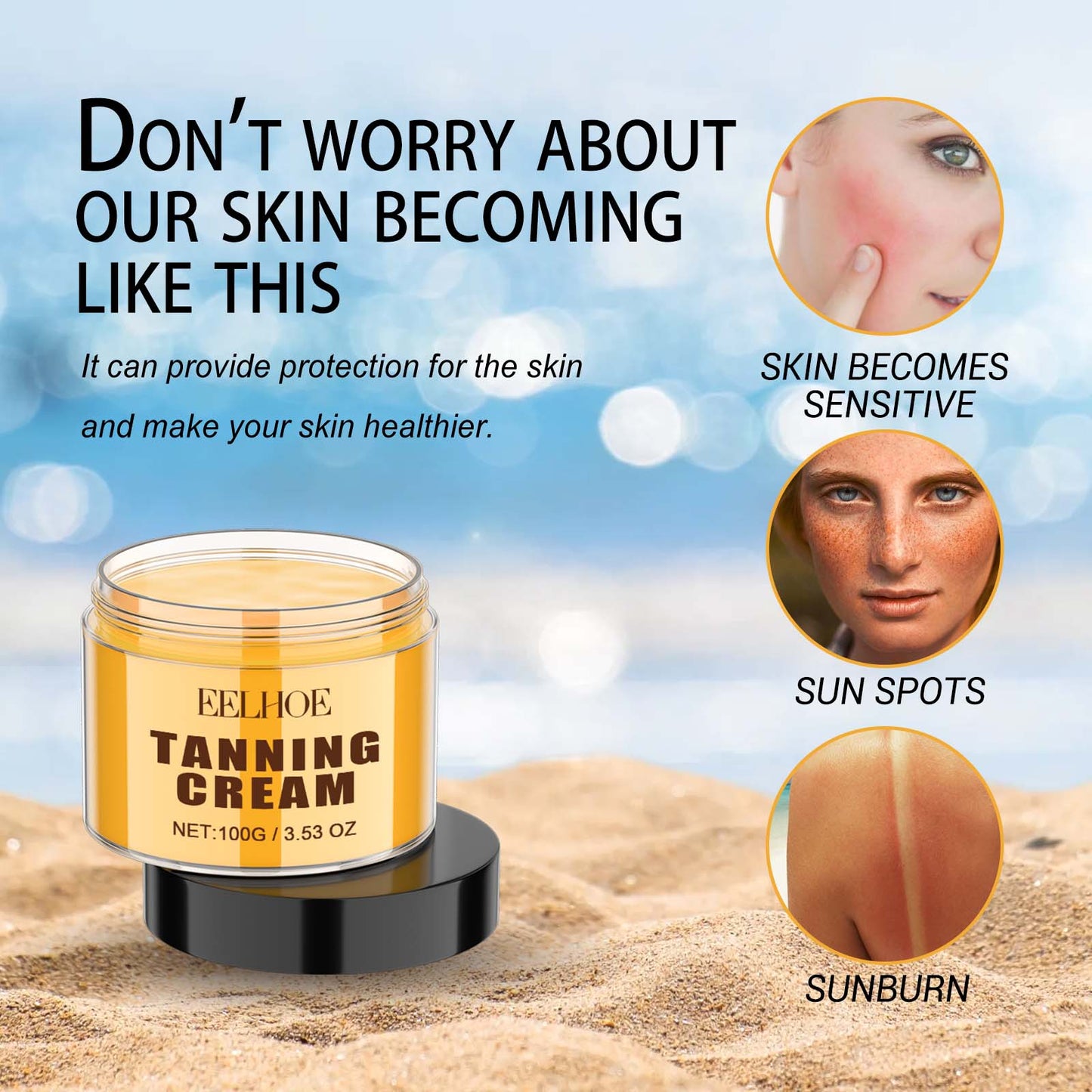 Tanning Cream, Quick Tan Natural Comfort Tan Non-Greasy Moisturizer - Korvel