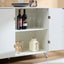 Elegant Ivory White Sideboard Buffet Cabinet with 4 Doors