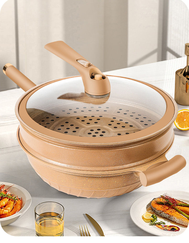 Micro-pressure clay pot non-stick pot household non-stick frying pan die-cast cooking pot - Korvel