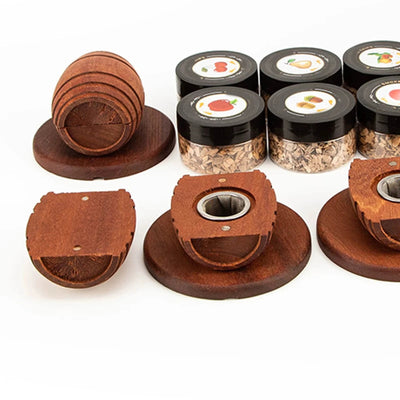 New Barrel Cocktail Smoking Kit with Wood Chips 4 Flavors Old Fashioned Drink Smoker Infuser for Bar Drinks Kitchen - Korvel