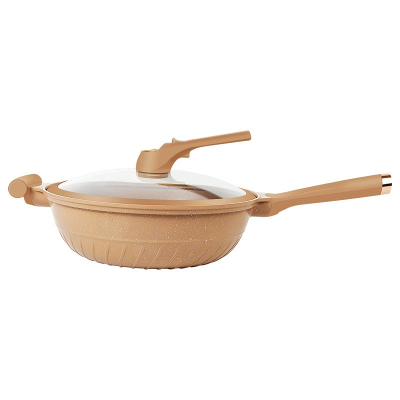 Micro-pressure clay pot non-stick pot household non-stick frying pan die-cast cooking pot - Korvel