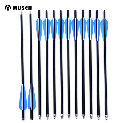 Musen 12Pcs 17" Carbon Crossbow Arrows with Broadheads