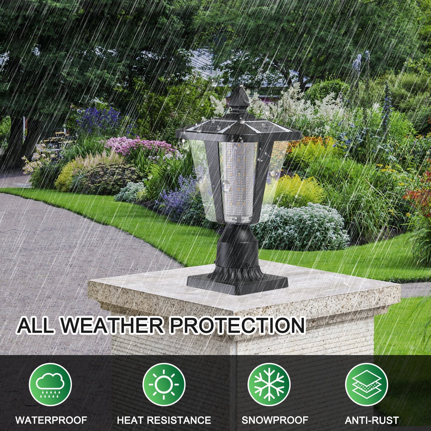 Solar Column Headlights With Dimmable LED - Korvel