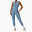 Naked quick zip yoga jumpsuit with beautiful back high-intensity fitness training sports tight fitting clothes - Korvel