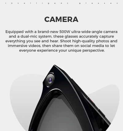 Bluetooth AI shooting glasses Bluetooth call voice assistant real-time translation 5-megapixel shooting stabilization - Korvel