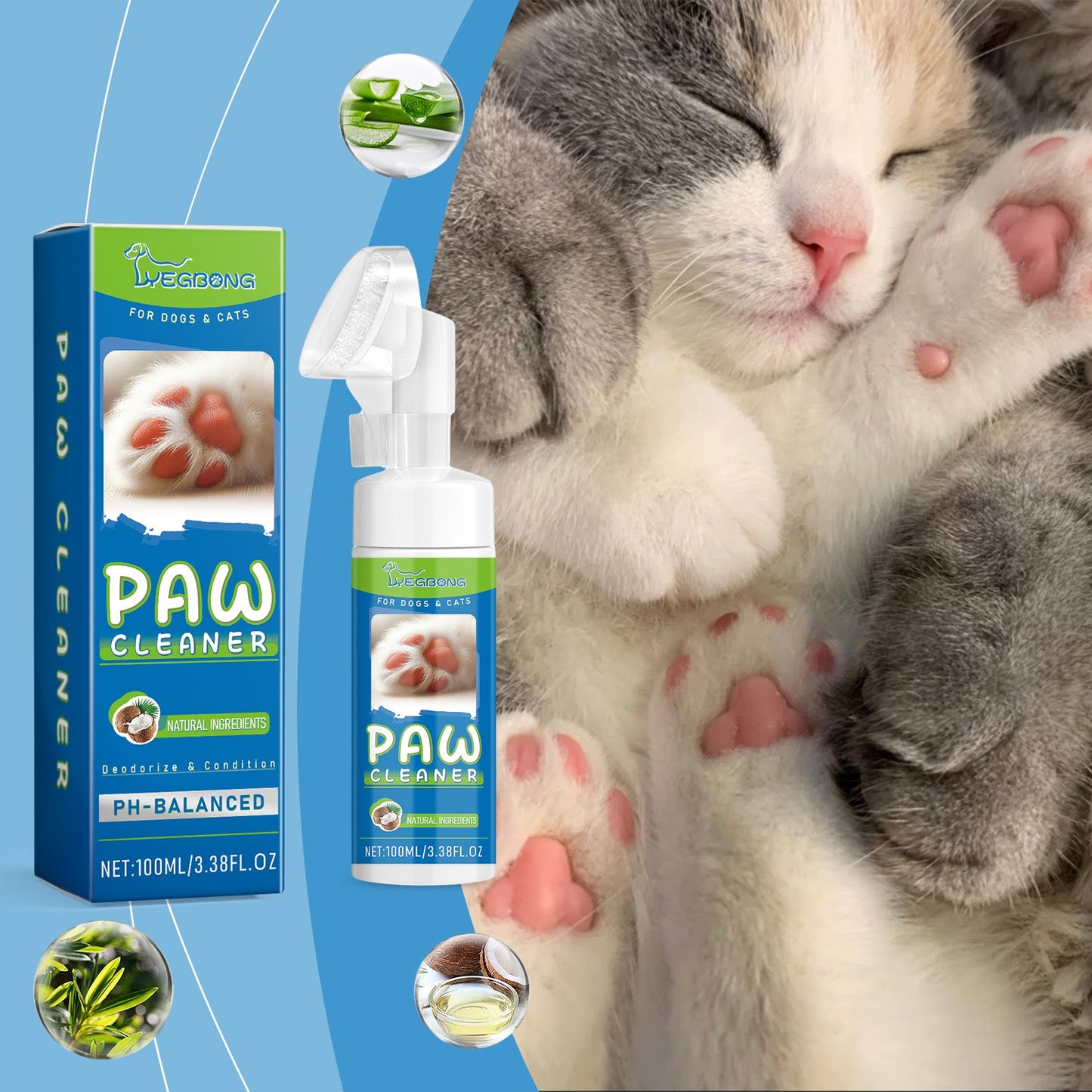 Nettoyant Doux pour Pattes d'Animaux pour Chiens et Chats