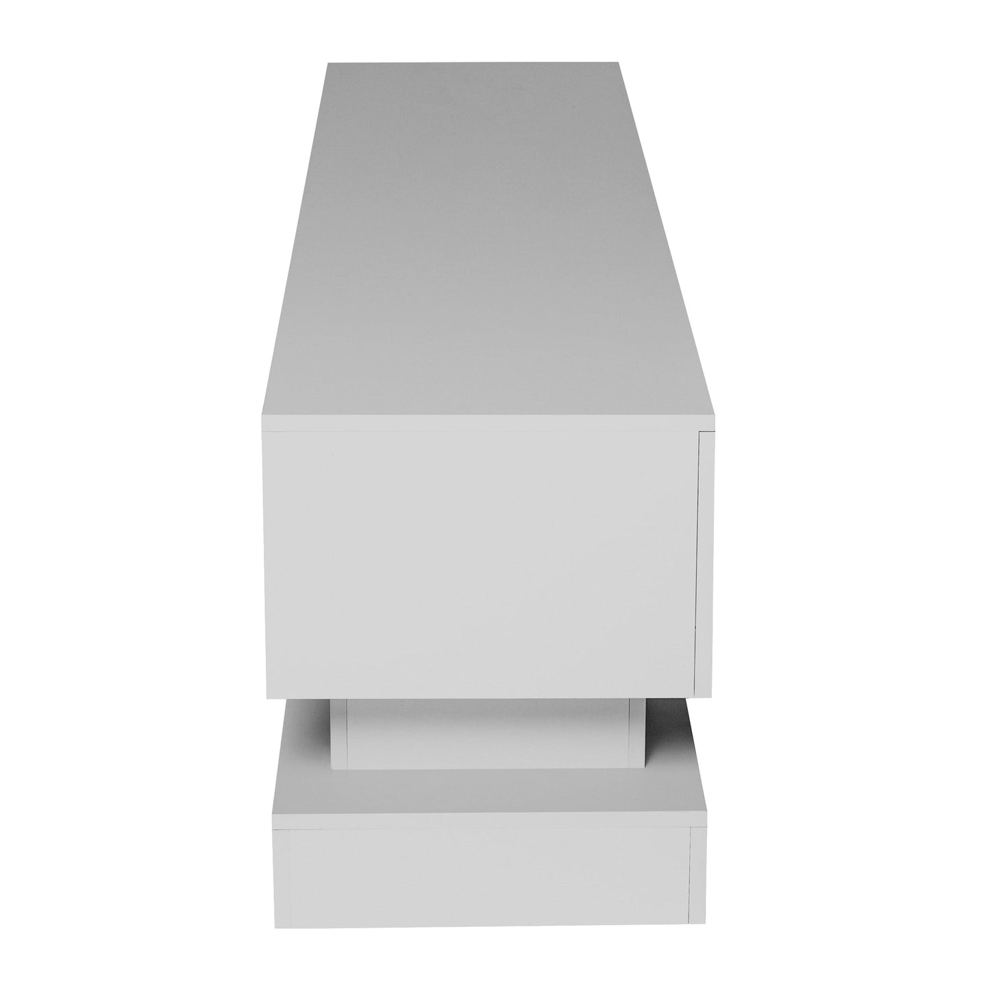 51.18inch WHITE morden TV Stand with LED Lights high glossy front TV Cabinet color:WHITE - Korvel