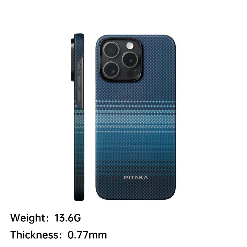 PITAKA is suitable for Apple 15promax magnetic sunset moonrise Kevlar floating aramid high-end magsafe carbon fiber mobile phone case - Korvel