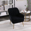 Modern Mid Century Velvet Sherpa Armchair - Navy