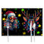Christmas table mat with white linen starry sky and Santa Claus print - Korvel