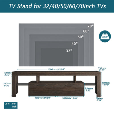 20 minutes quick assembly brown simple modern TV stand - Korvel