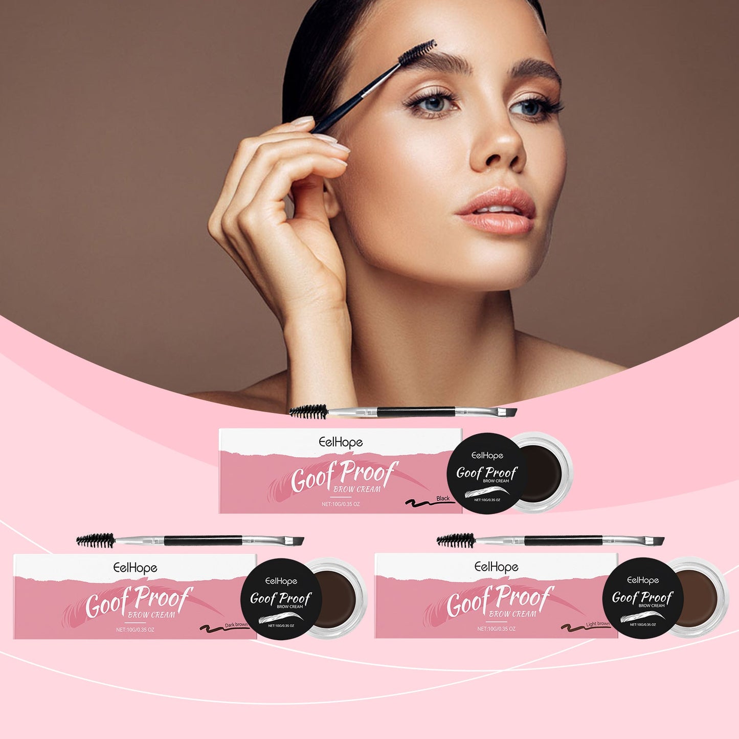 Eyebrow Cream Series Of Anti-Smudging Multi-Color Eyebrow Color Moisturizing Nourish Long-Lasting Dry Waterproof Eyebrow Cream - Korvel