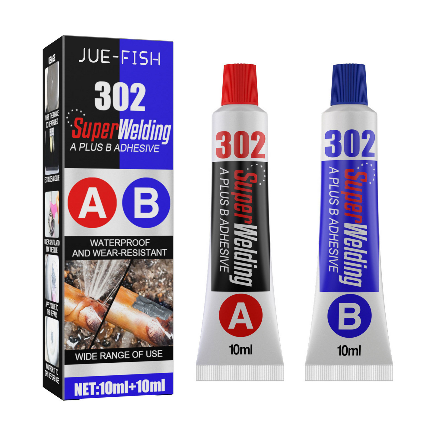 AB Casting Glue, Fast Drying Metal Tank Repair High Temperature Casting Glue - Korvel