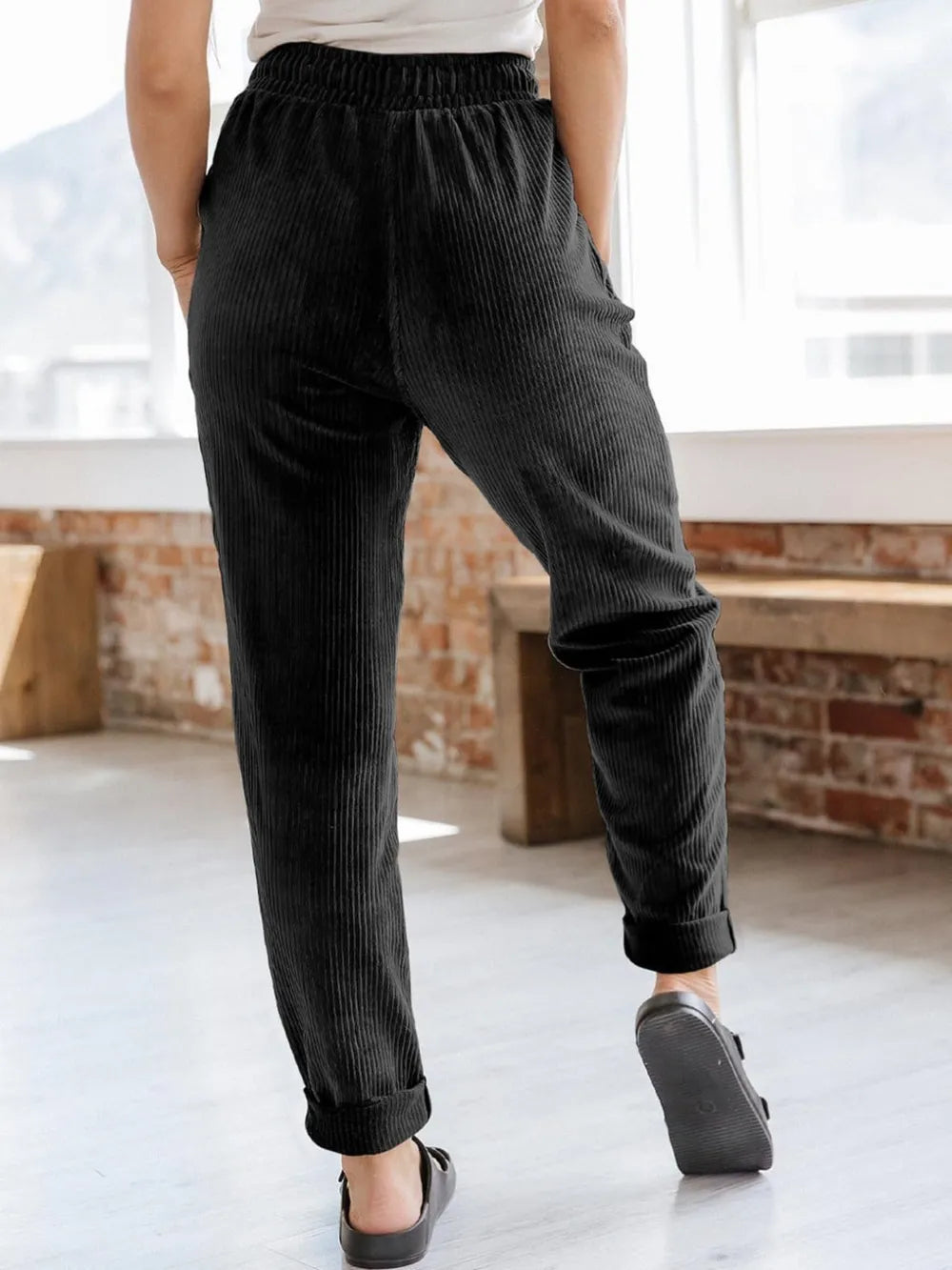 Drawstring Pants with Pockets - Korvel