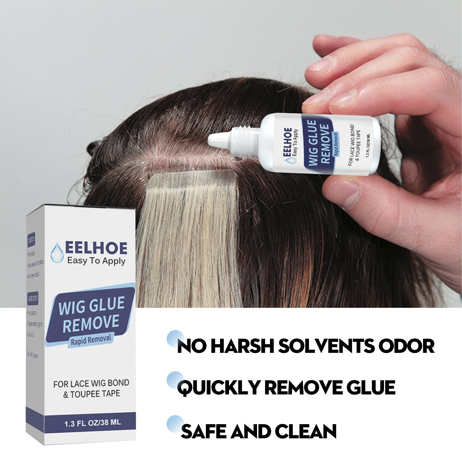 Wig Glue Remove, Skin Invisible Liquid Glue Weave Hair Repair Quickly Remove Hair Block Glue Wig Remove Glue - Korvel