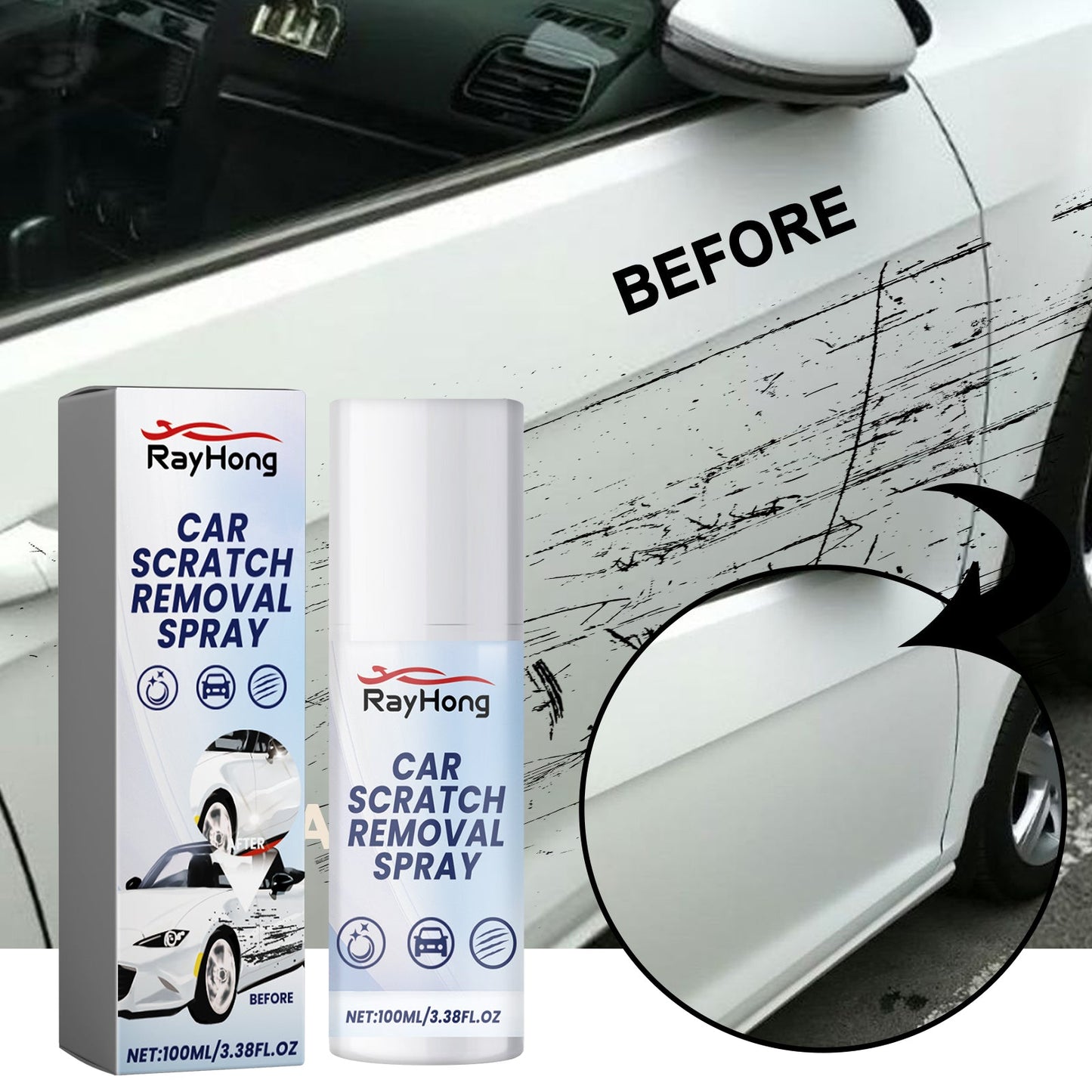 Car Scratch Removal Spray, Body Paint Scratch Repair Care Cleaning And Polishing Spray - Korvel