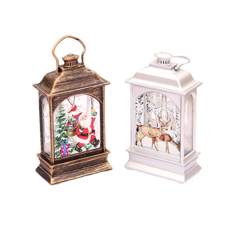 Christmas decorations, illuminated hand-held oil lamps, LED display window decorations, party decorations, children's small gifts - Korvel
