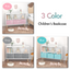 Kids bookcase with Collapsible Fabric Drawers Children's Book Display Toy Storage Cabinet Organizer White/Blue - Korvel
