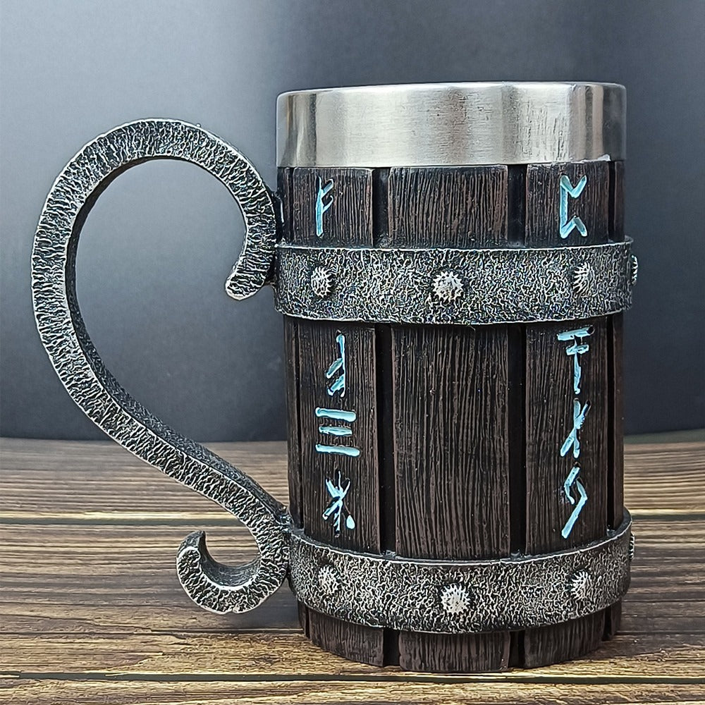 Wooden barrel beer cup personalized bamboo barrel mug large capacity bar cup - Korvel