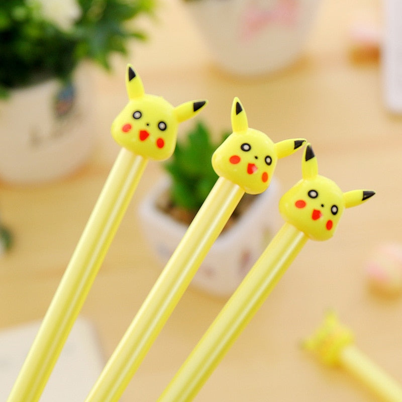 2pc Cartoon Kawaii Cute Plastic Pokemon Gel Pens For Kids Novelty Gift Korean Stationery Office School Supplies - Korvel