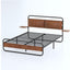 King Size Metal Bed Frame with Upholstered Headboard