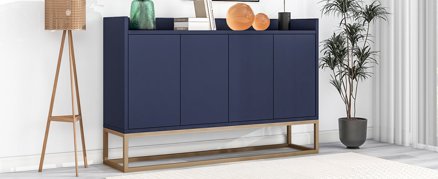 TREXM Modern Sideboard Elegant Buffet Cabinet with Large Storage Space for Dining Room, Entryway (Navy) - Korvel