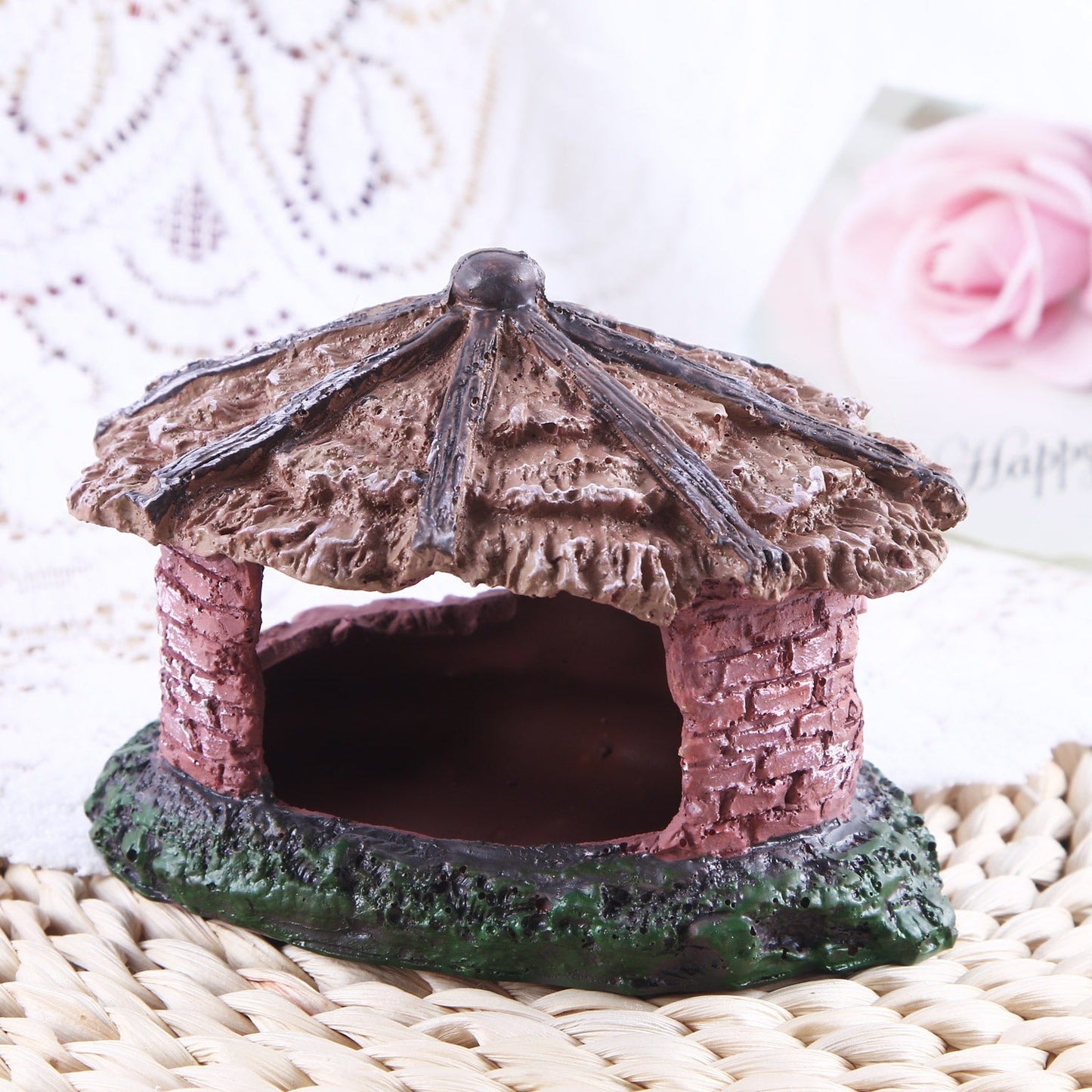Water grass landscaping fish tank skull reptile pet shelter resin ornaments - Korvel