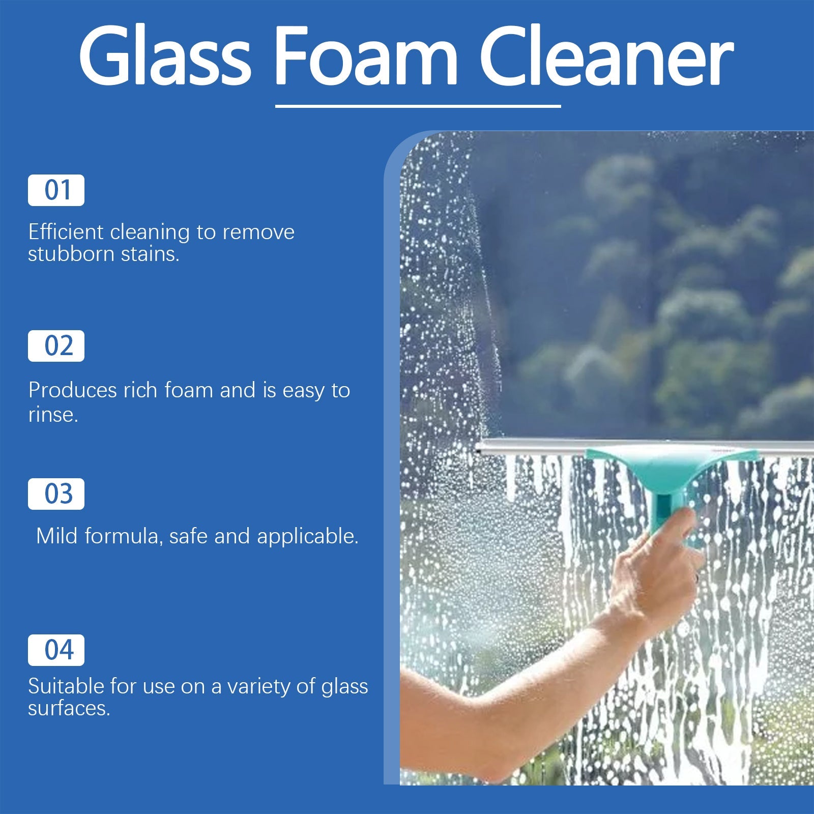 Glass Foam Cleaner cleans oil stains with refurbished daily maintenance glass cleaning spray - Korvel