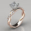 European and American jewelry 18k rose gold plated two-tone princess square diamond ring cross twist diamond ring - Korvel