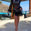 Fringe Cutout Long Sleeve Cover Up