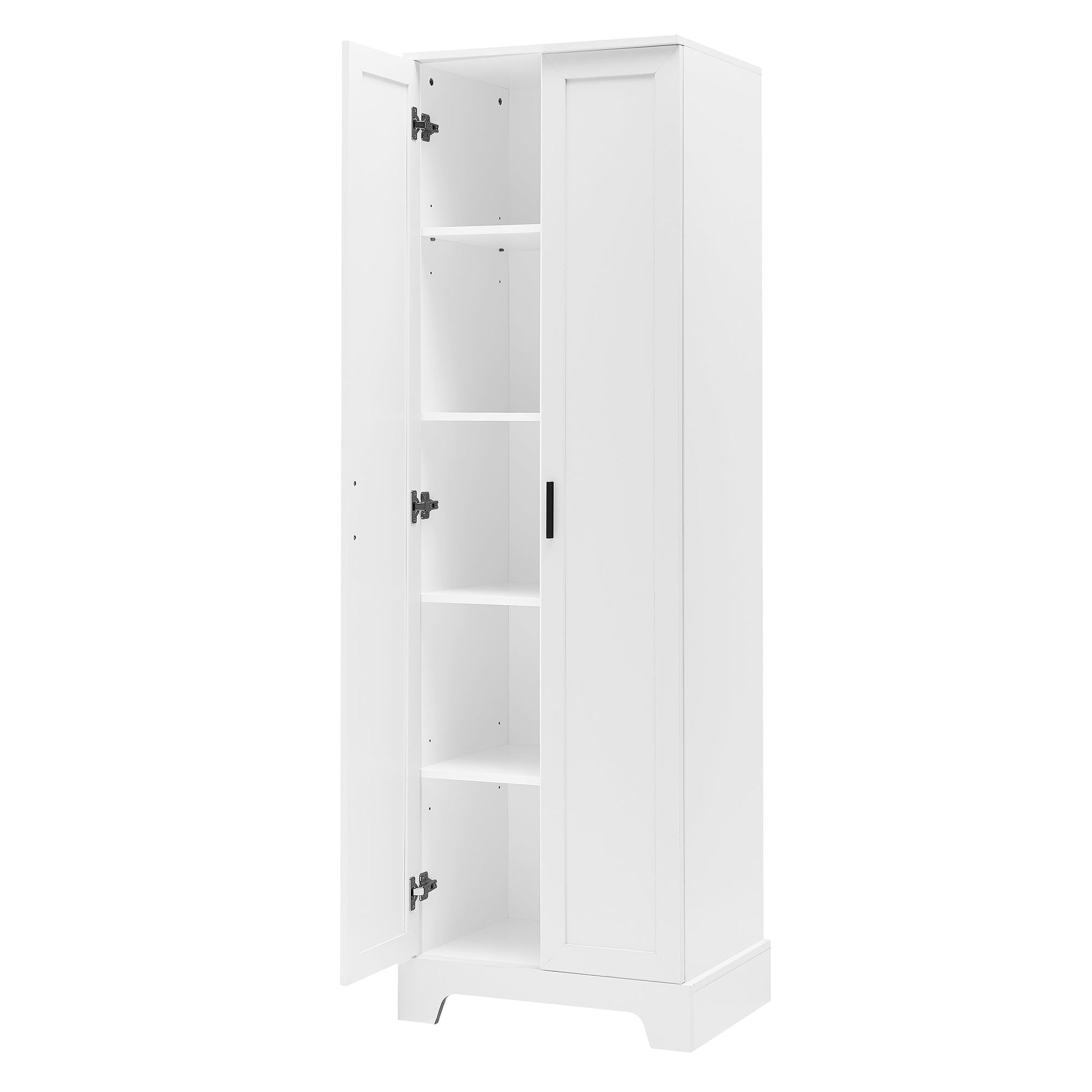 Storage Cabinet with Two Doors for Bathroom, Office, Adjustable Shelf, MDF Board, White - Korvel