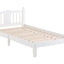 Twin Bed with Column-Decoration Headboard, with Bed Slats,White - Korvel