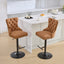 Vintage PU rotating bar stool, seat height adjustable from 25-33 inches, modern bar stool (orange, 2-piece set) - Korvel