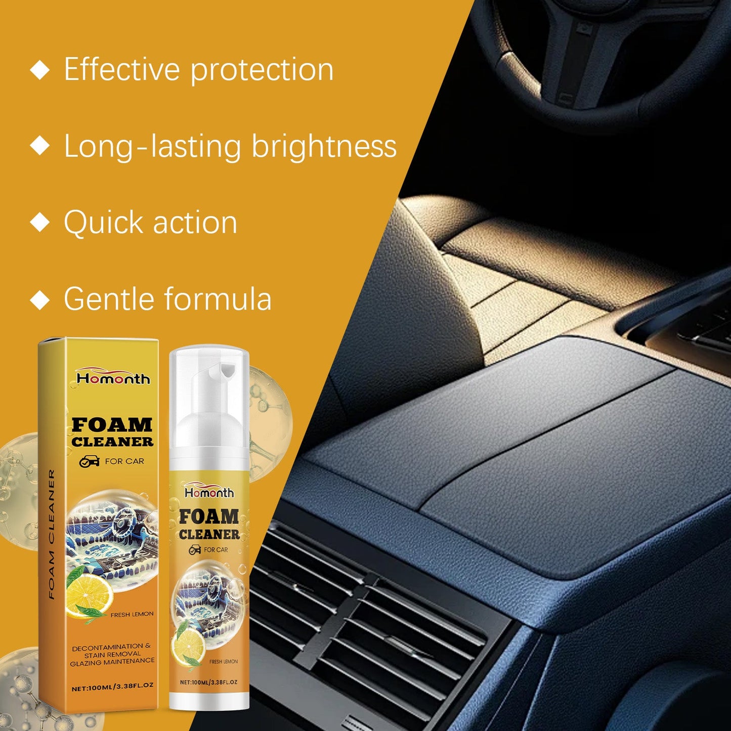 Premium Multi-Functional Car Foam Cleaner for Interior Care
