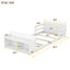 Twin Size Floor Bed with Storage Footboard and Guardrail, White - Korvel