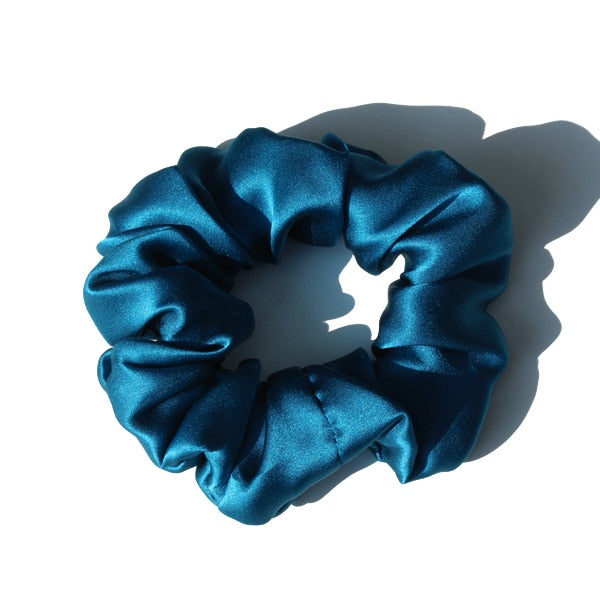 Pure Silk Large Scrunchies Ropes Hair Bands Ties Elastics Ponytail Holders for Women Girls Hair Accessories 19 Momme 3.5CM - Korvel