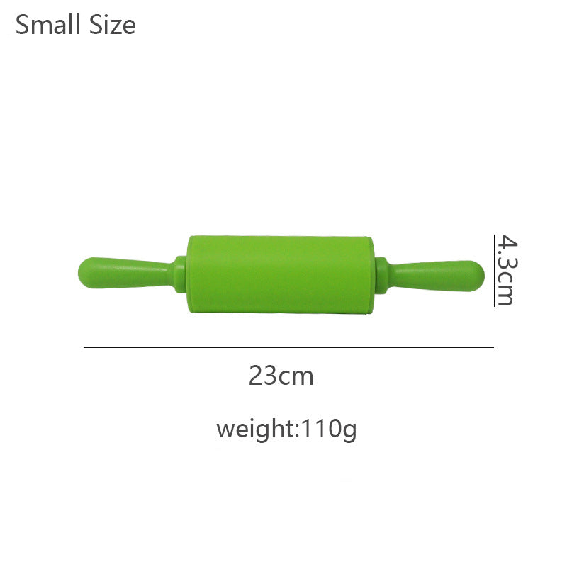 Wooden Handle Silicone Rolling Pin Rolling Pin Roller Flour Pin Small Medium And Large Household Baking Tools And Kitchenware - Korvel
